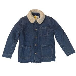 Boden Sherpa Denim Jacket Kids Size 8 /9 Coat Trucker‎ Outdoors Utility Gorpcore
